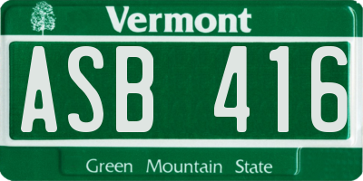 VT license plate ASB416