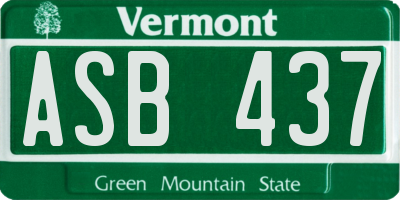 VT license plate ASB437