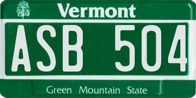 VT license plate ASB504