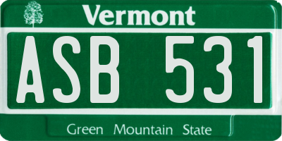 VT license plate ASB531