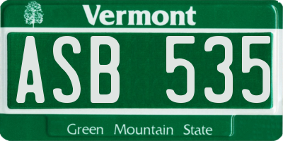 VT license plate ASB535
