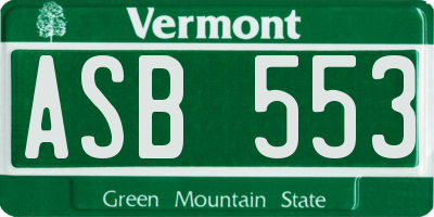 VT license plate ASB553