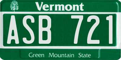 VT license plate ASB721