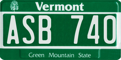 VT license plate ASB740