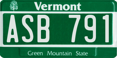 VT license plate ASB791