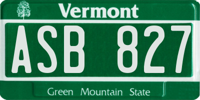 VT license plate ASB827