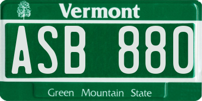VT license plate ASB880