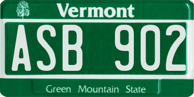 VT license plate ASB902