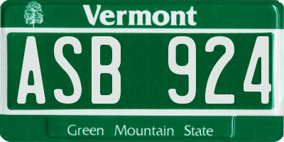 VT license plate ASB924