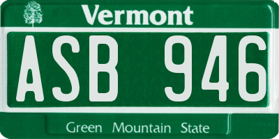 VT license plate ASB946