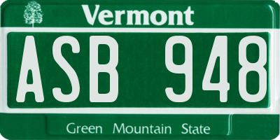 VT license plate ASB948