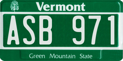 VT license plate ASB971