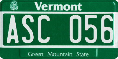 VT license plate ASC056