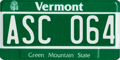 VT license plate ASC064