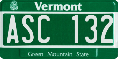 VT license plate ASC132