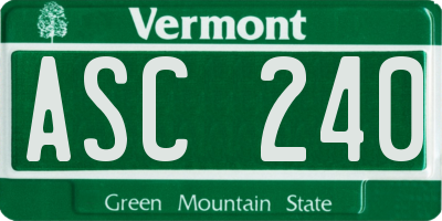 VT license plate ASC240