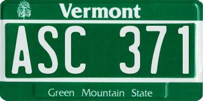 VT license plate ASC371