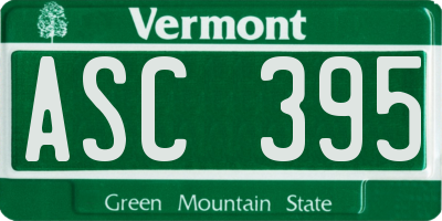 VT license plate ASC395