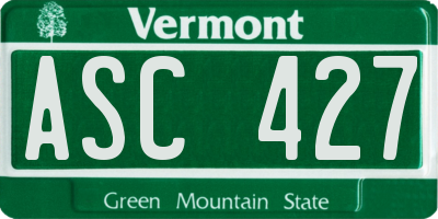 VT license plate ASC427