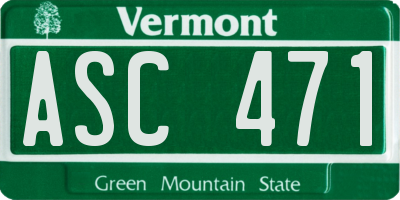 VT license plate ASC471