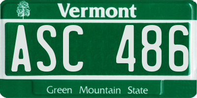 VT license plate ASC486