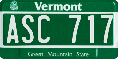 VT license plate ASC717