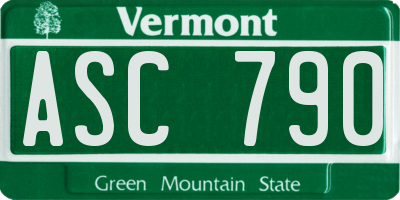 VT license plate ASC790