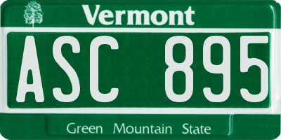 VT license plate ASC895