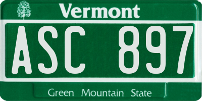 VT license plate ASC897