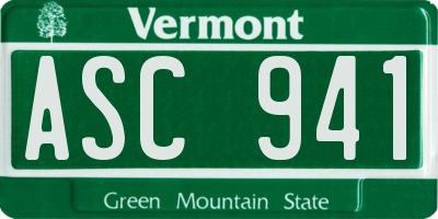 VT license plate ASC941