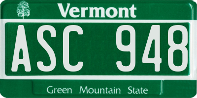 VT license plate ASC948