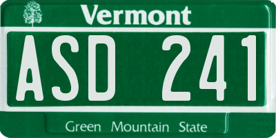 VT license plate ASD241