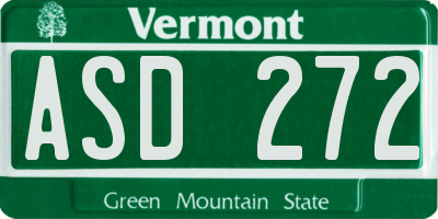 VT license plate ASD272