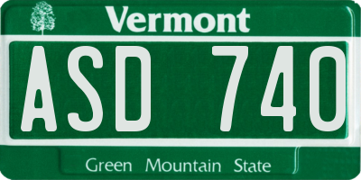 VT license plate ASD740