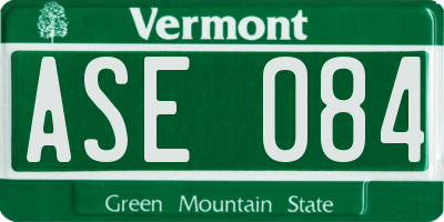 VT license plate ASE084