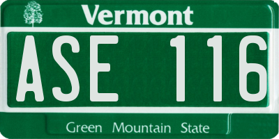 VT license plate ASE116