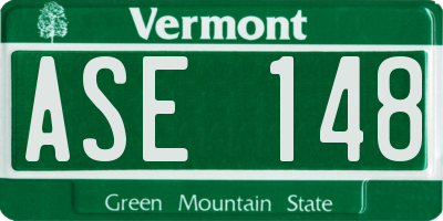 VT license plate ASE148