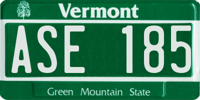 VT license plate ASE185