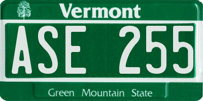 VT license plate ASE255