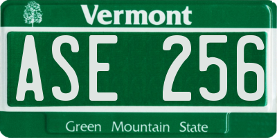 VT license plate ASE256