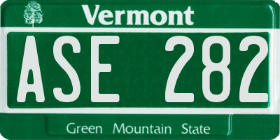 VT license plate ASE282