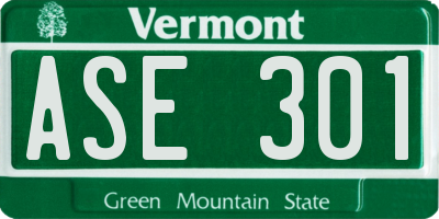 VT license plate ASE301