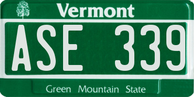 VT license plate ASE339