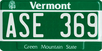 VT license plate ASE369
