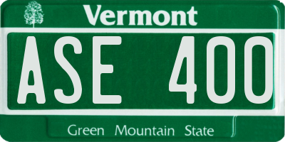 VT license plate ASE400