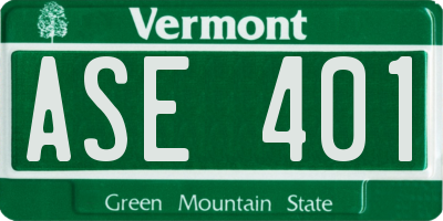 VT license plate ASE401