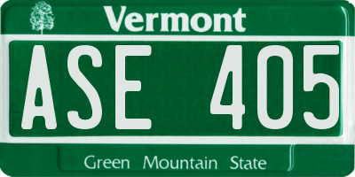 VT license plate ASE405
