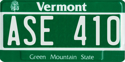 VT license plate ASE410