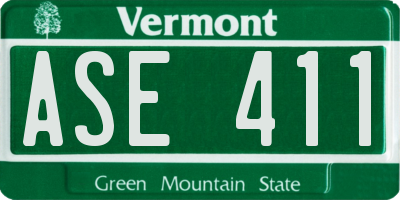 VT license plate ASE411