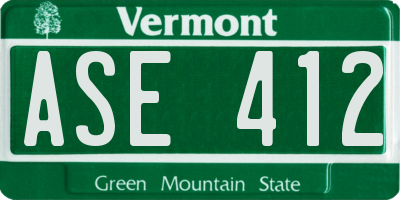 VT license plate ASE412